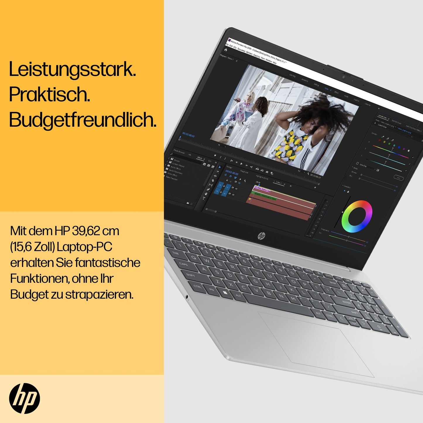 HP Laptop, 15,6" FHD Display, AMD Ryzen 5 7520U, 16 GB DDR5 RAM, 512 GB SSD, AMD Radeon-Grafik, Windows 11 Home, QWERTZ, Natural Silver mit HP Fast Charge