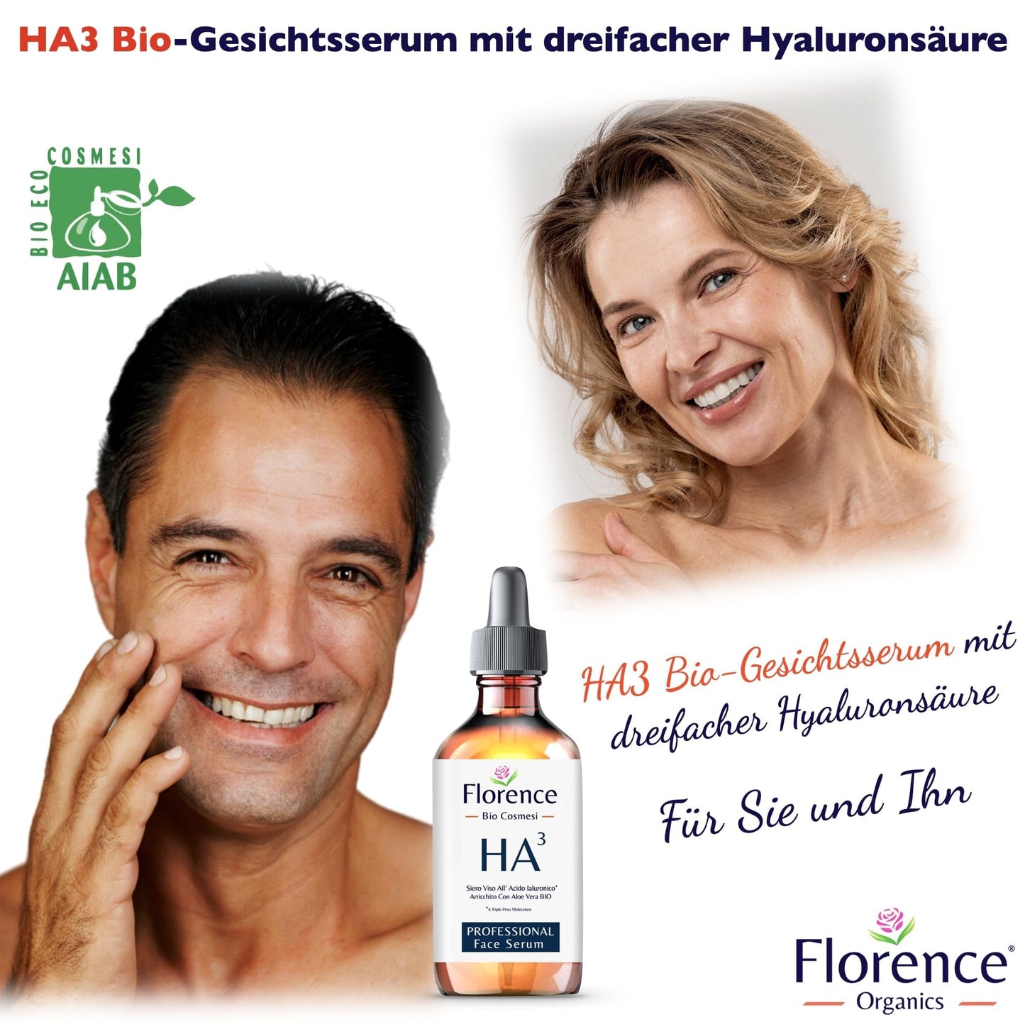 60 ml. Hochdosiertes Bio Hyaluron Serum mit Niacinamid, B5, Vitamin C und Aloe. Vegane Anti-Aging Gesichtspflege-Feuchtigkeitscreme. Hyaluronsäure serum für das Gesicht mit Anti-Falten-Wirkstoffen