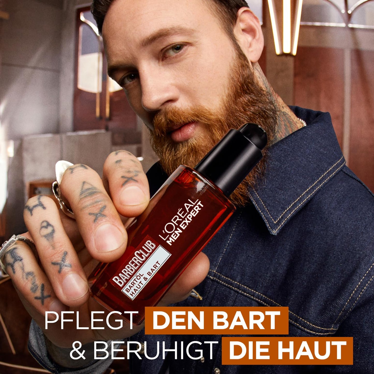 L'Oréal Men Expert Bartöl für Männer, Unterstützung beim gesunden Bartwachstum, Beruhigende Bartpflege für Herren mit holzigem Duft und ätherischem Zedernholzöl, Barber Club, 1 x 30 ml