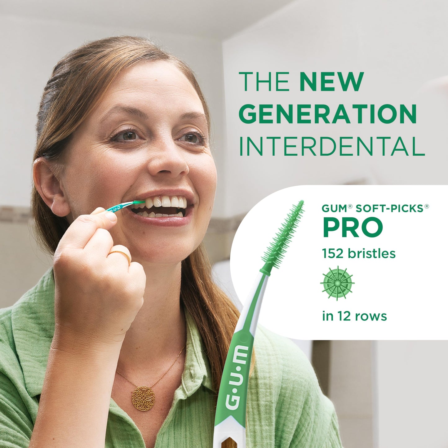 GUM SOFT-PICKS PRO Interdentalreiniger | gebogene Form für leichten Zugang zu schwer zugänglichen Stellen | sanfte Wirkung für empfindliches Zahnfleisch [S - 3x60]