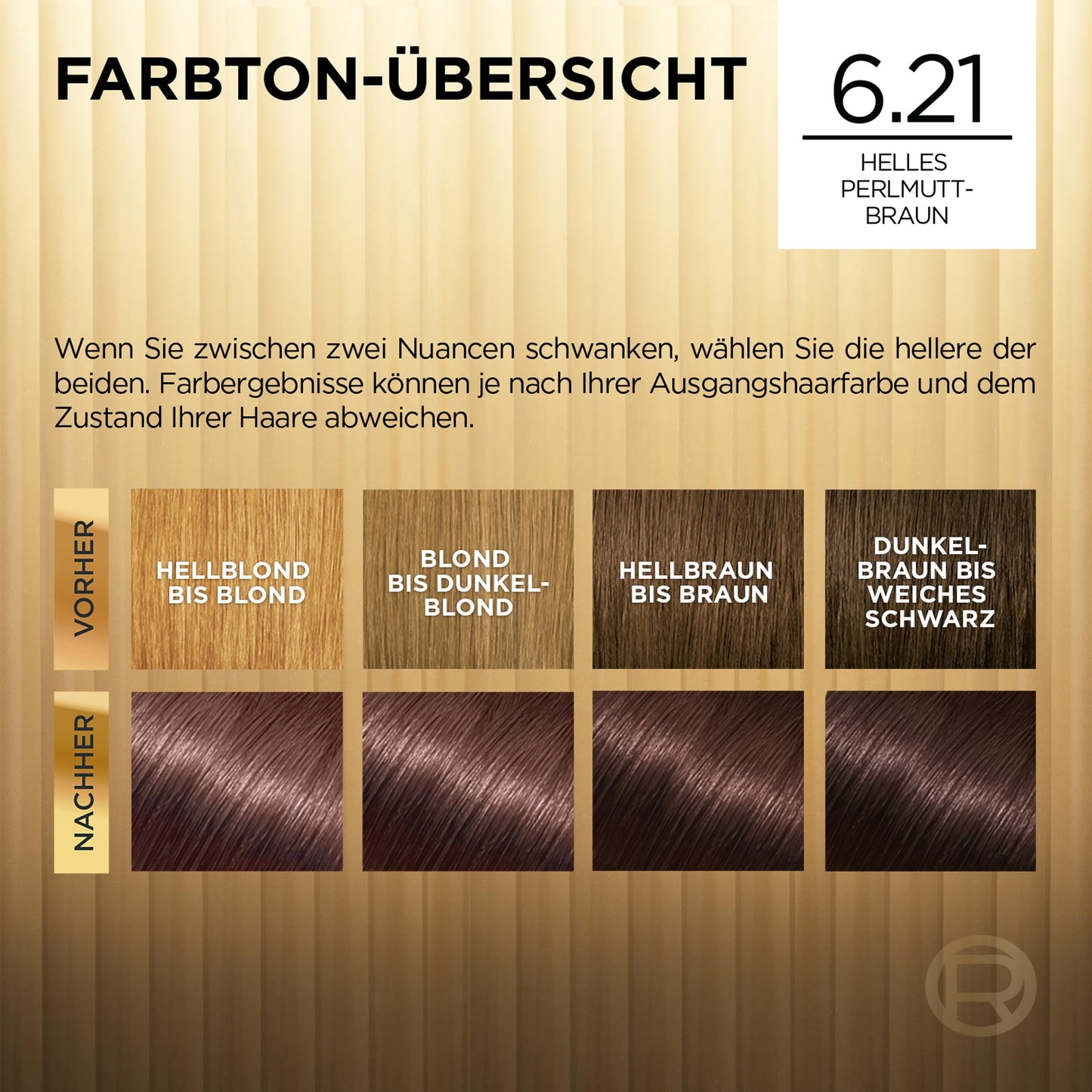 L'Oréal Paris Permanente Haarfarbe, Haarfärbeset mit Coloration und Farbglanz-Pflegebalsam, Préférence, 6.21 Helles Perlmuttbraun, 3er Set