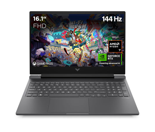 HP VICTUS Gaming Laptop, 16,1" FHD Display 144Hz, AMD Ryzen 7 8840H, 32 GB DDR5 RAM, 1 TB SSD, NVIDIA GeForce RTX 4060 (8GB), QWERTZ, Windows 11, Schwarz