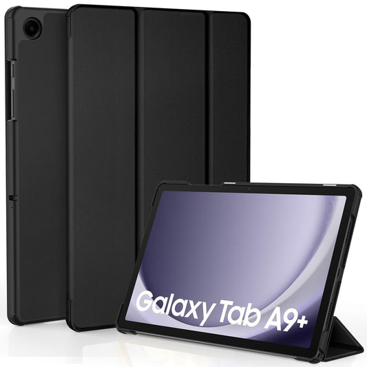 EasyAcc Hülle für Samsung Galaxy Tab A9+/ A9 Plus 11 Zoll 2023 SM-X210/ X215/ X216, Schutzhülle Ultradünne PU Leder mit Standfunktion und Auto Wachen/Schlafen Hülle Case, Schwarz