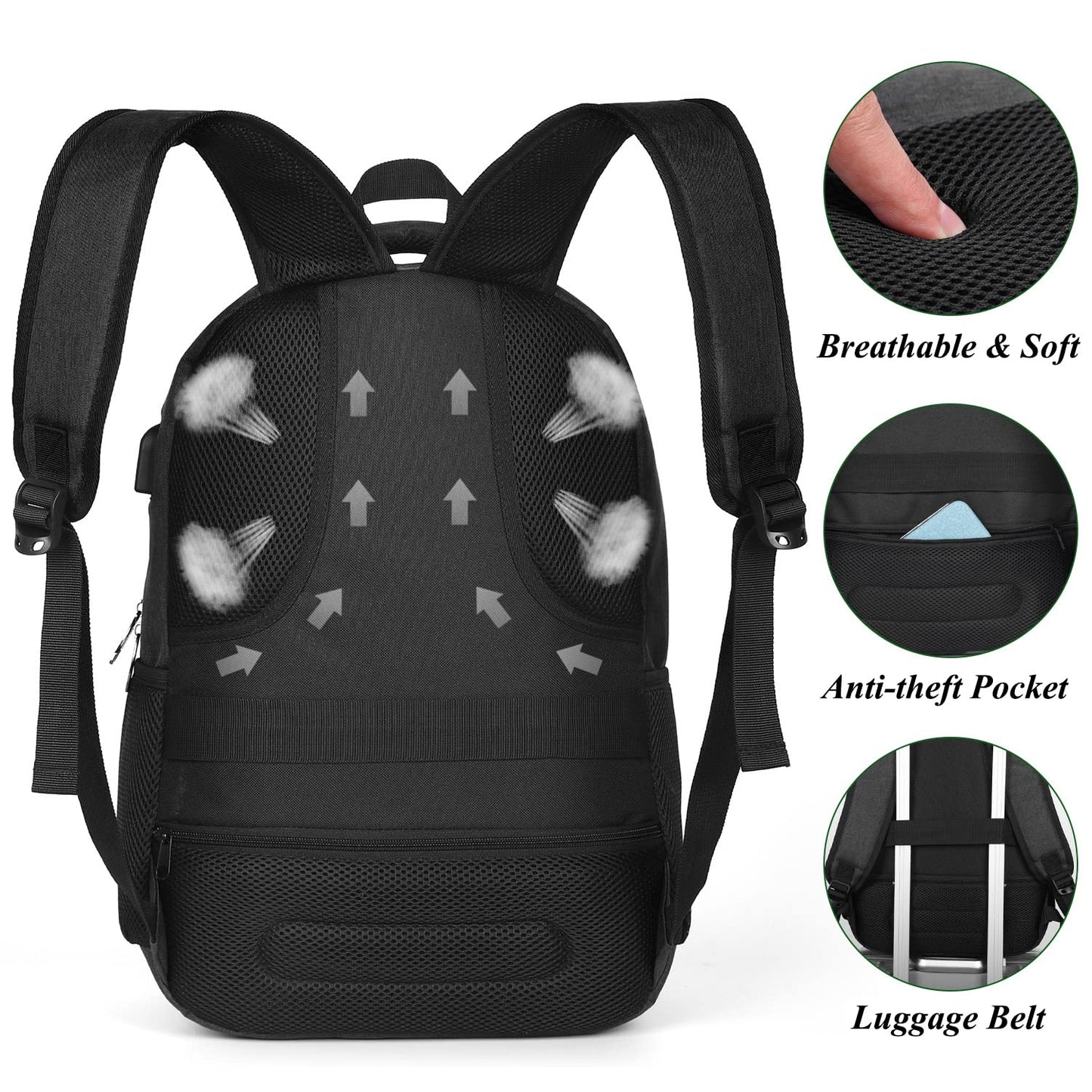 YAMTION Rucksack Herren und Damen,Schultasche Schulranze Schulrucksack Jungen Teenager Laptop Rucksack für Uni Schule Arbeit Studium