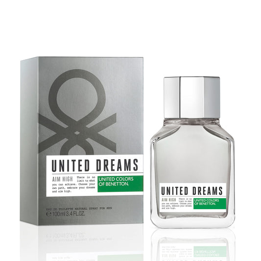 United Colors of Benetton - United Dreams Aim High, Eau de Toilette Spray für Männer, Holziger aromatischer Duft mit Zitrusfrüchten, Grapefruit, Minze, Holz und Amber - 100ml