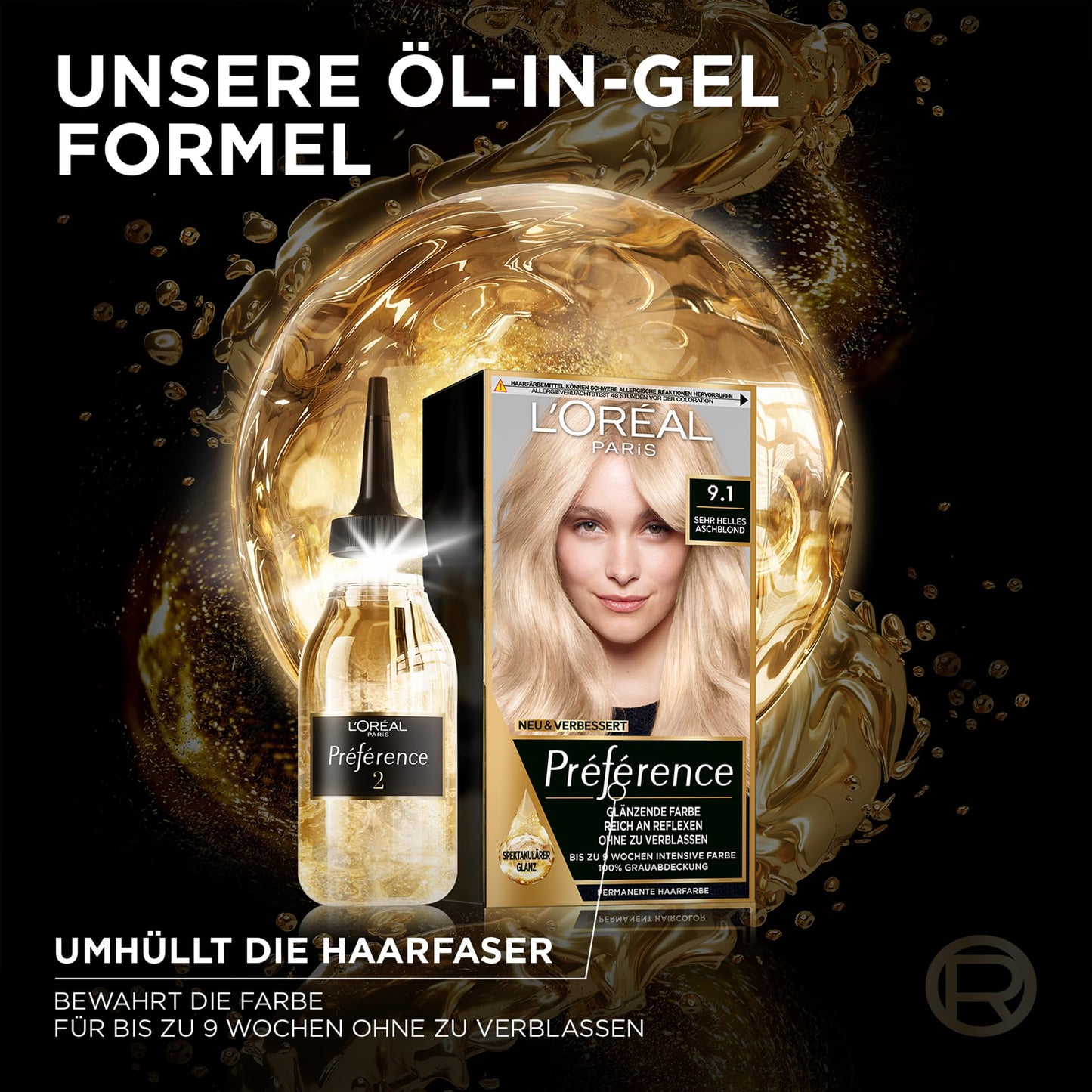 L'Oréal Paris Permanente Haarfarbe, Haarfärbeset mit Coloration und Farbglanz-Pflegebalsam, Préférence, 6.21 Helles Perlmuttbraun, 3er Set