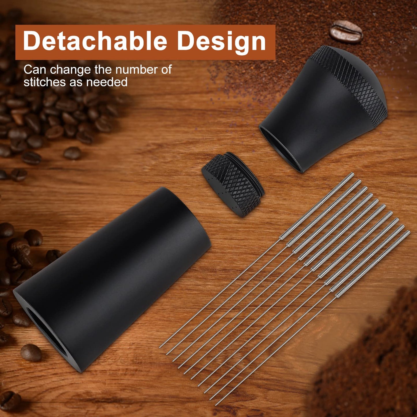 Csuntikulo WDT Tool, Aufgerüstet WDT Tool Espresso Nadel mit 7 Feinen Nadeln, Kaffee Tamper Espresso Nadel, Kaffee Zubehör, Espresso Kaffeerührer, Espresso Kaffeerührer für Barista