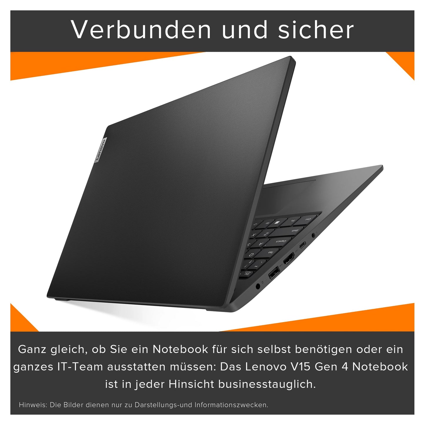 Lenovo V15 Laptop, Intel Core i5-12500H, 40 GB DDR4 RAM, 2 TB PCIe SSD, 15.6" FHD, Intel Xe Graphics, QWERTZ Tastatur, Windows 11 Home, Schwarz