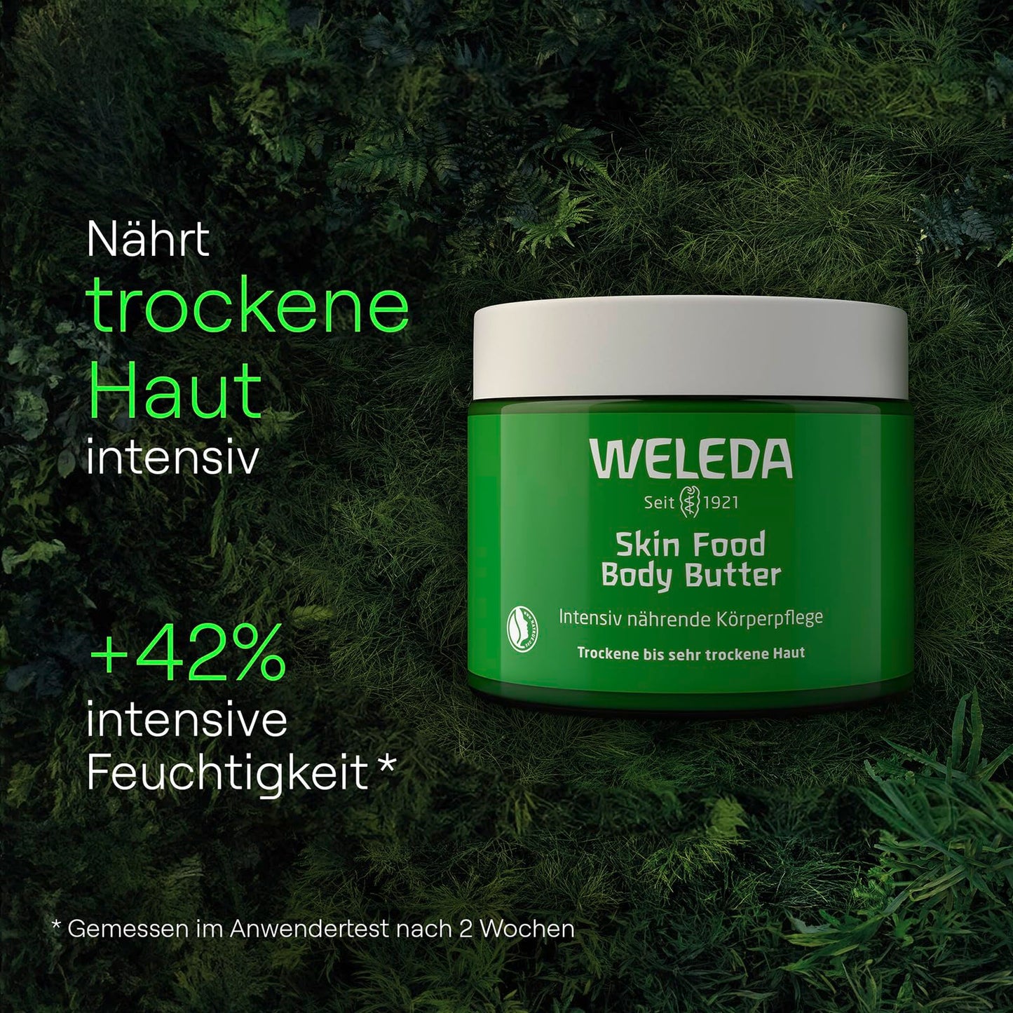 WELEDA Bio Skin Food Body Butter - vegane Naturkosmetik Körperbutter mit Sheabutter & Kakaobutter. Unisex Körperpflege Creme für Frauen & Männer zur Hautpflege von trockener & rauer Haut (1x 150ml)