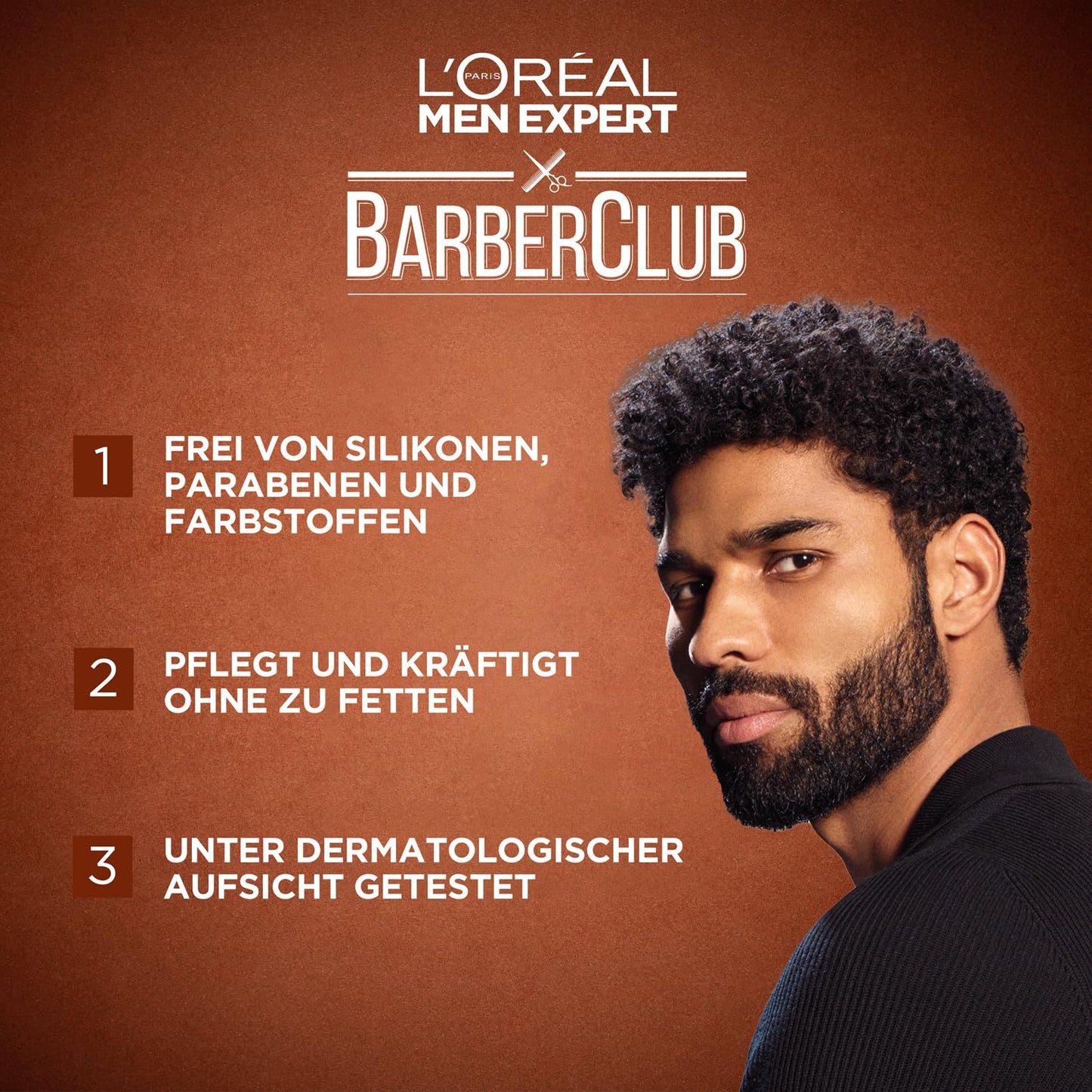 L'Oréal Men Expert Bartöl für Männer, Unterstützung beim gesunden Bartwachstum, Beruhigende Bartpflege für Herren mit holzigem Duft und ätherischem Zedernholzöl, Barber Club, 1 x 30 ml