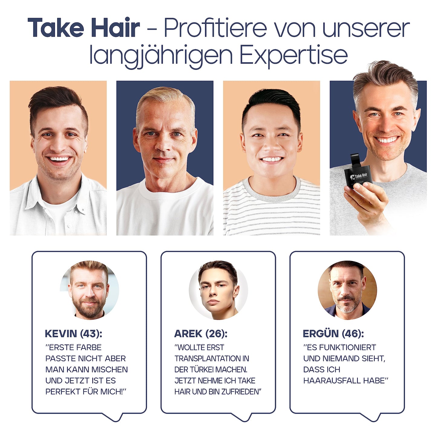 Take Hair Bartfärbemittel I 100% wasserfest I 4g Bartpuder für einen volleren Bart, Bartfärbemittel I Grauabdeckung I Bartverdicker zum Bart färben (Bartpuder Schwarz)