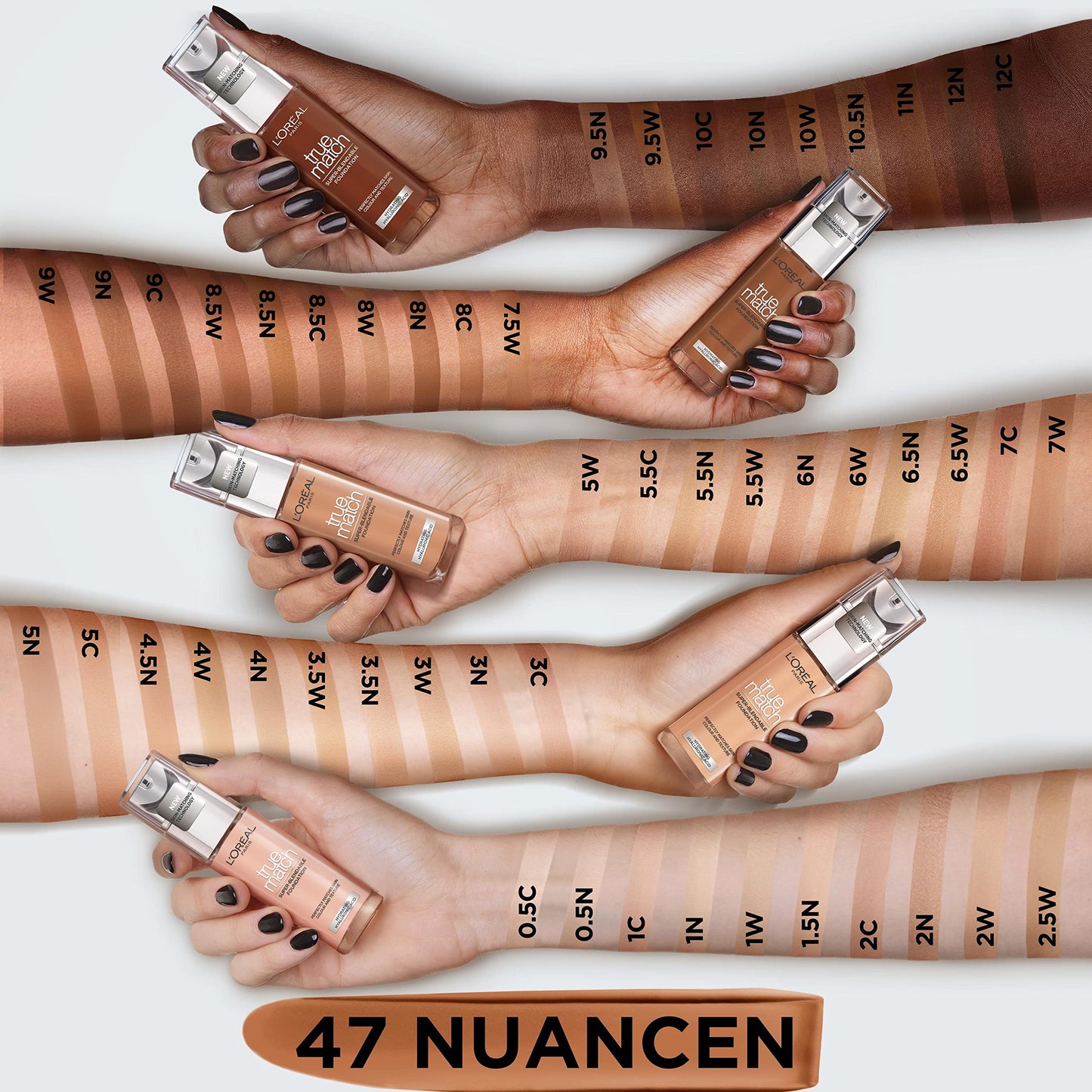 L'Oréal Paris Make up, Flüssige Foundation mit Hyaluron und Aloe Vera, Perfect Match Make-Up, 3.N Creamy Beige, 30 ml