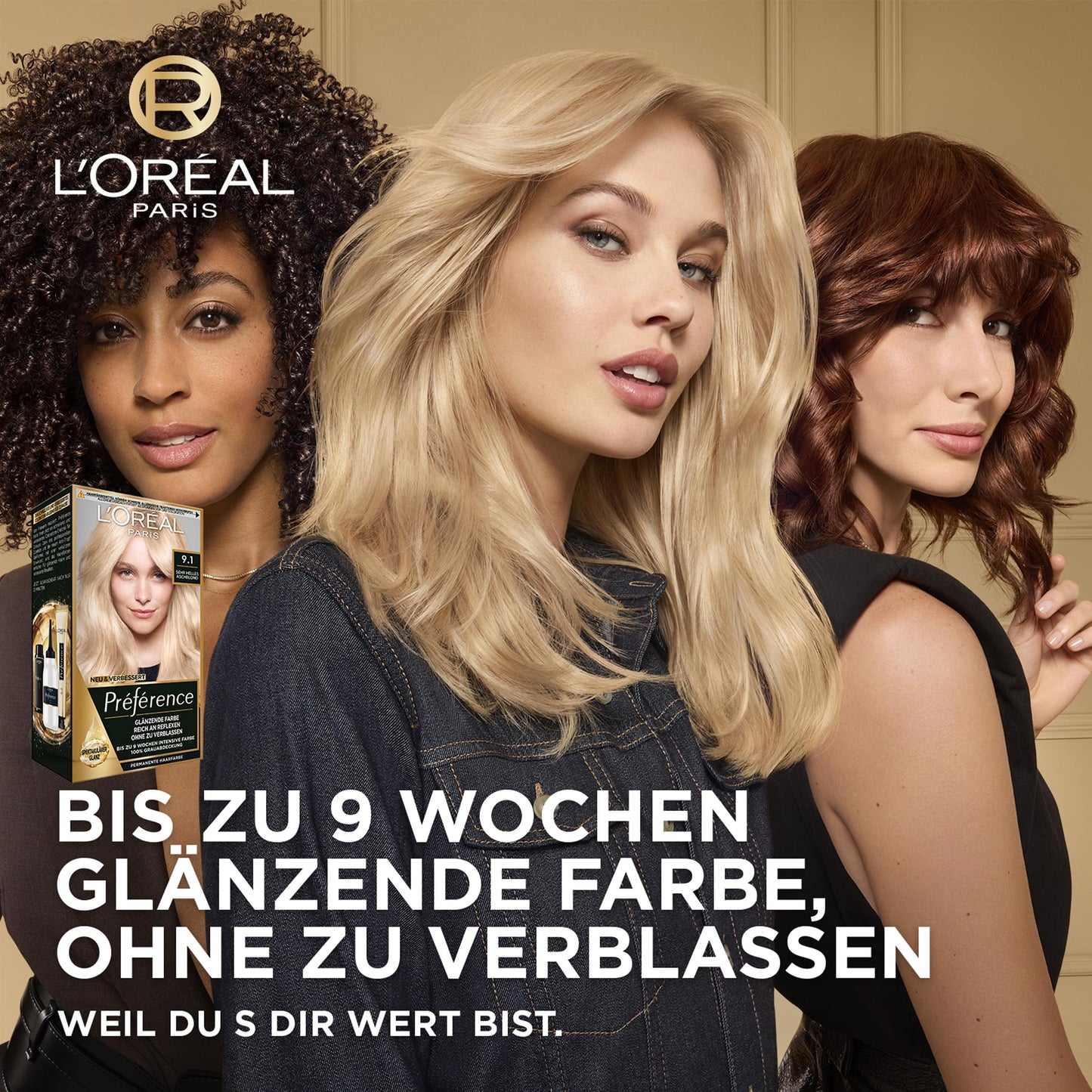 L'Oréal Paris Permanente Haarfarbe, Haarfärbeset mit Coloration und Farbglanz-Pflegebalsam, Préférence, 6.21 Helles Perlmuttbraun, 3er Set