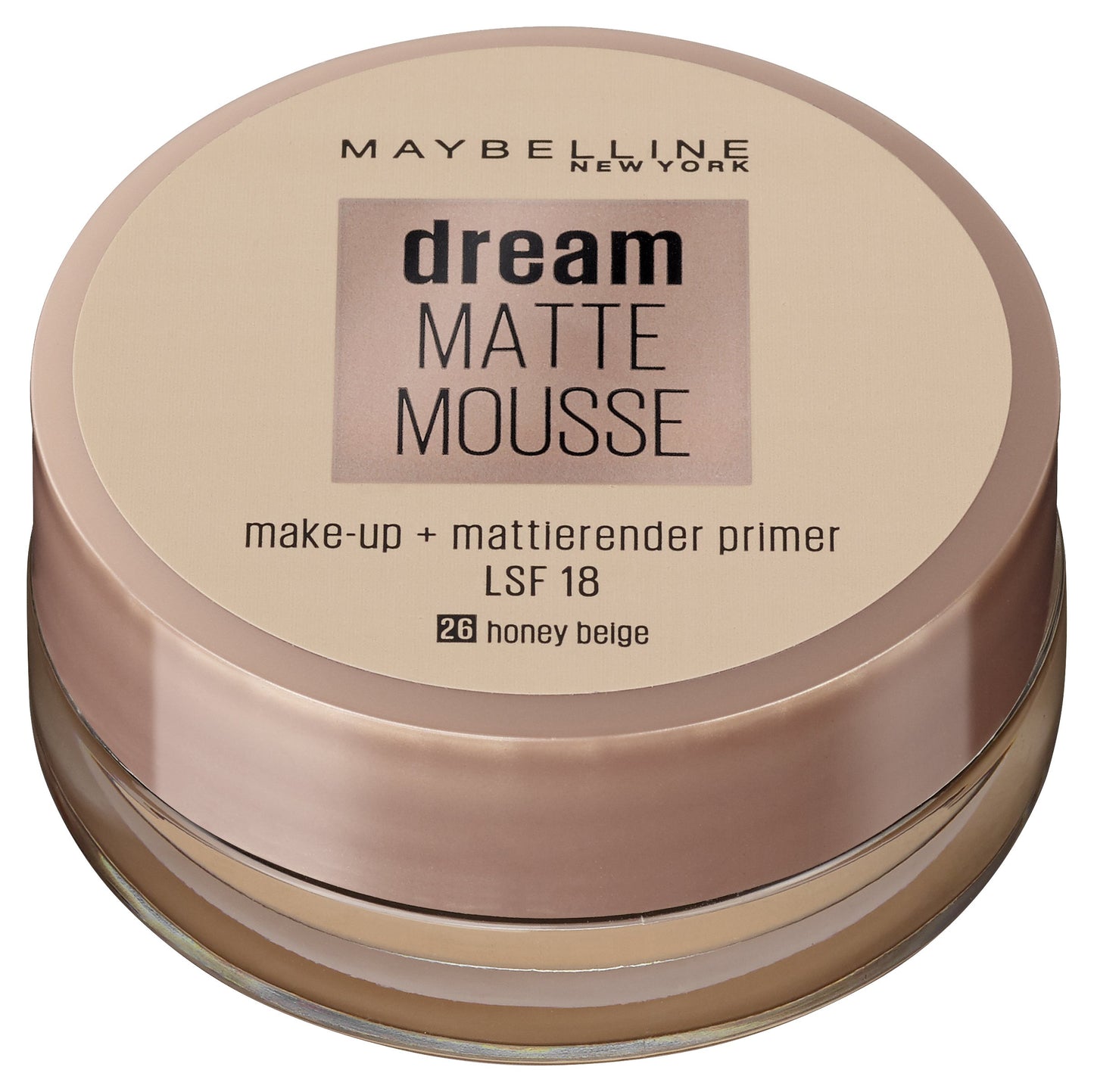 Maybelline New York Make Up, Dream Matte Mousse Make-Up, Mattierend, Nr. 26 Honey Beige